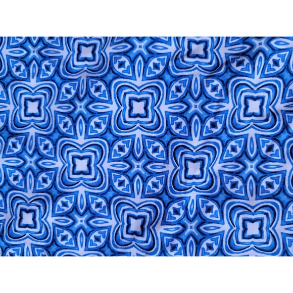 Lands' End Blue 16 DDD Swim Top Key Hole Geometric Women's Large S857 - Picture 5 of 8